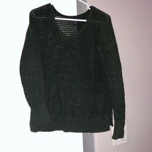 green knit sweater